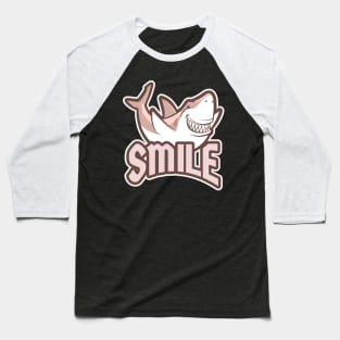 Smile Pink Shark Baseball T-Shirt